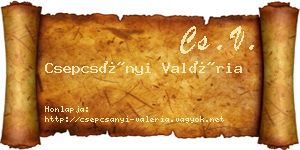 Csepcsányi Valéria névjegykártya